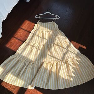 Anthropologie Yellow & White Striped Dress, Small/4
